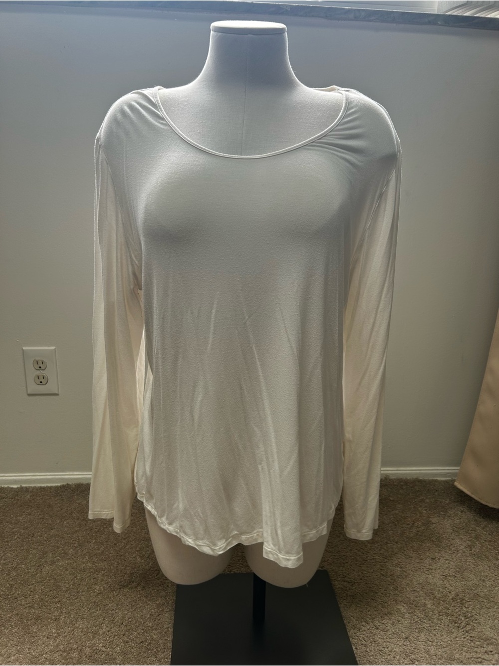 Soma Cool Nights Long Sleeve Scoop Neck Top - Cream